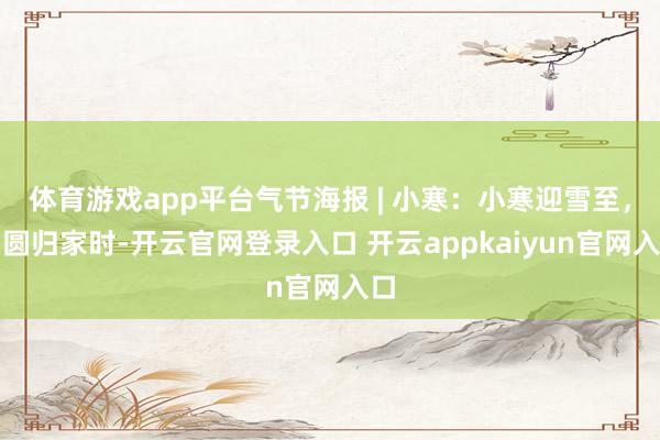 体育游戏app平台气节海报 | 小寒:小寒迎雪至,团圆归家时-开云官网登录入口 开云appkaiyun官网入口