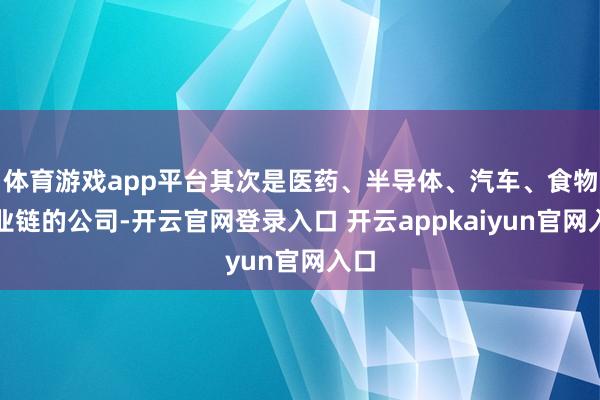 体育游戏app平台其次是医药、半导体、汽车、食物产业链的公司-开云官网登录入口 开云appkaiyun官网入口