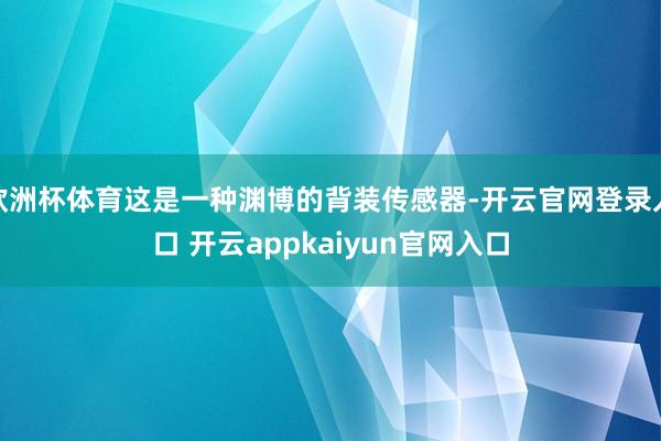 欧洲杯体育这是一种渊博的背装传感器-开云官网登录入口 开云appkaiyun官网入口